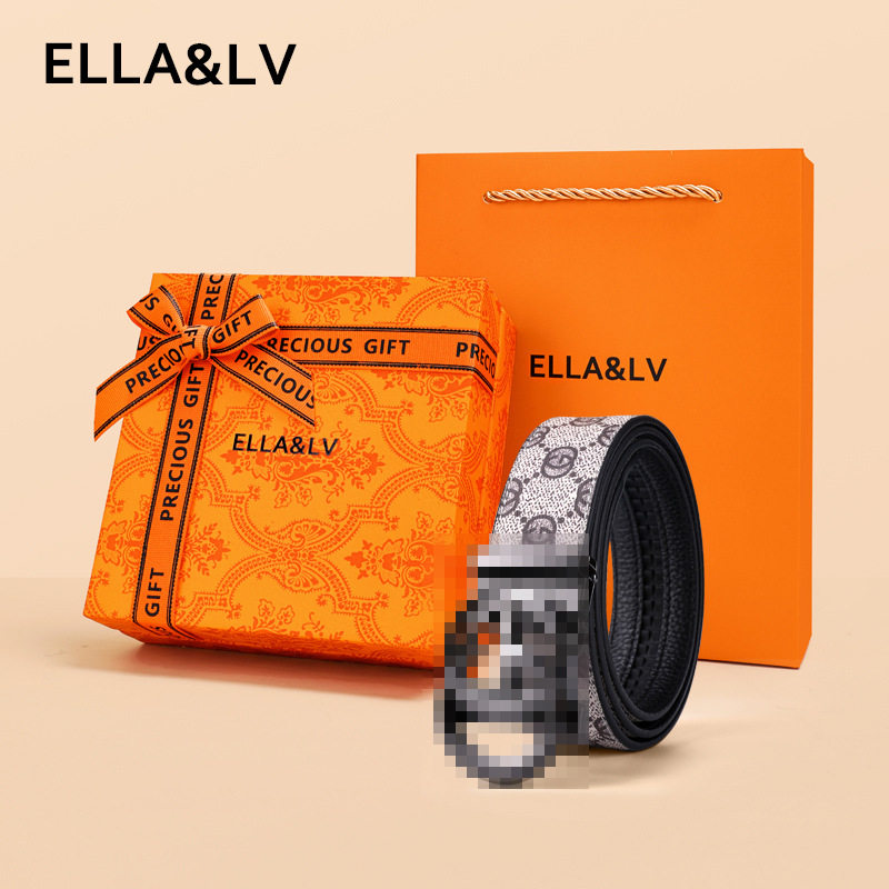ELLA&LV皮带男真皮自动扣腰带高档商务款头层牛皮年轻人裤带