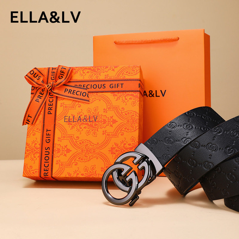ELLA&LV皮带男真皮自动扣腰带高档商务款头层牛皮年轻人裤带