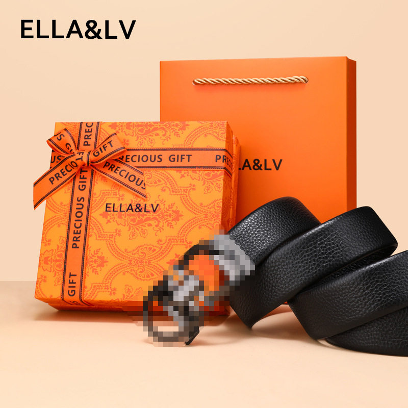 ELLA&LV皮带男真皮自动扣腰带高档商务款头层牛皮年轻人裤带