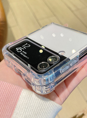 透明软边适用oppo find n3 flip手机壳ins风三星zflip6小折叠屏pocket 2气囊防摔nova flip