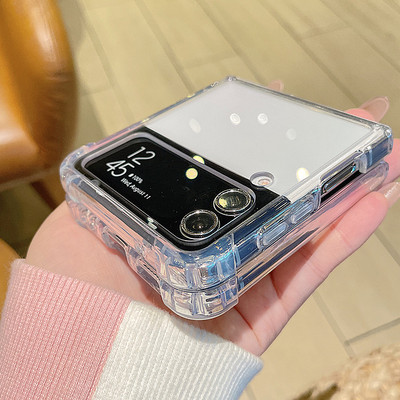 透明软边适用oppo find n3 flip手机壳ins风三星zflip6小折叠屏pocket 2气囊防摔nova flip