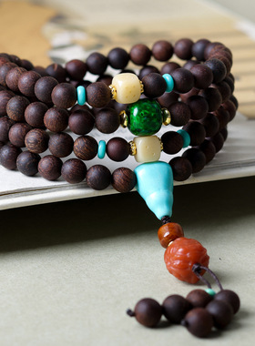 2025秋季上新降真香多圈佛珠手链原创文玩中式手串毛衣链一件