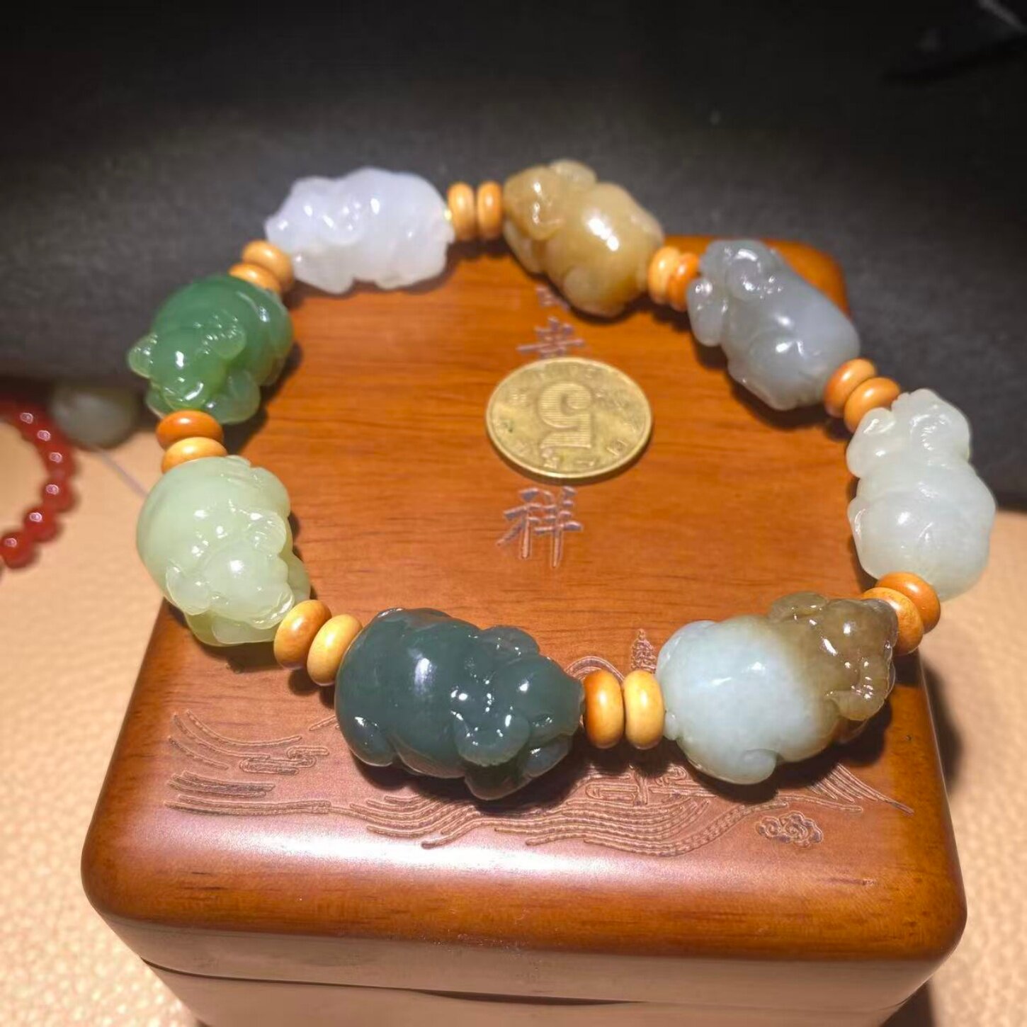 天然和田玉碧玉白玉生肖牛手链男款大气扭转乾坤手串饰品转运礼物