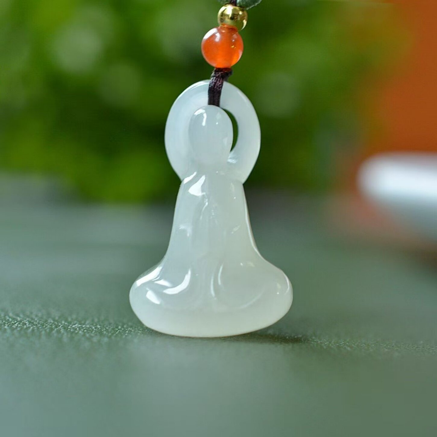 正品天然和田玉青白玉雕刻达摩祖师悟道吊坠项链款无相佛挂饰首饰