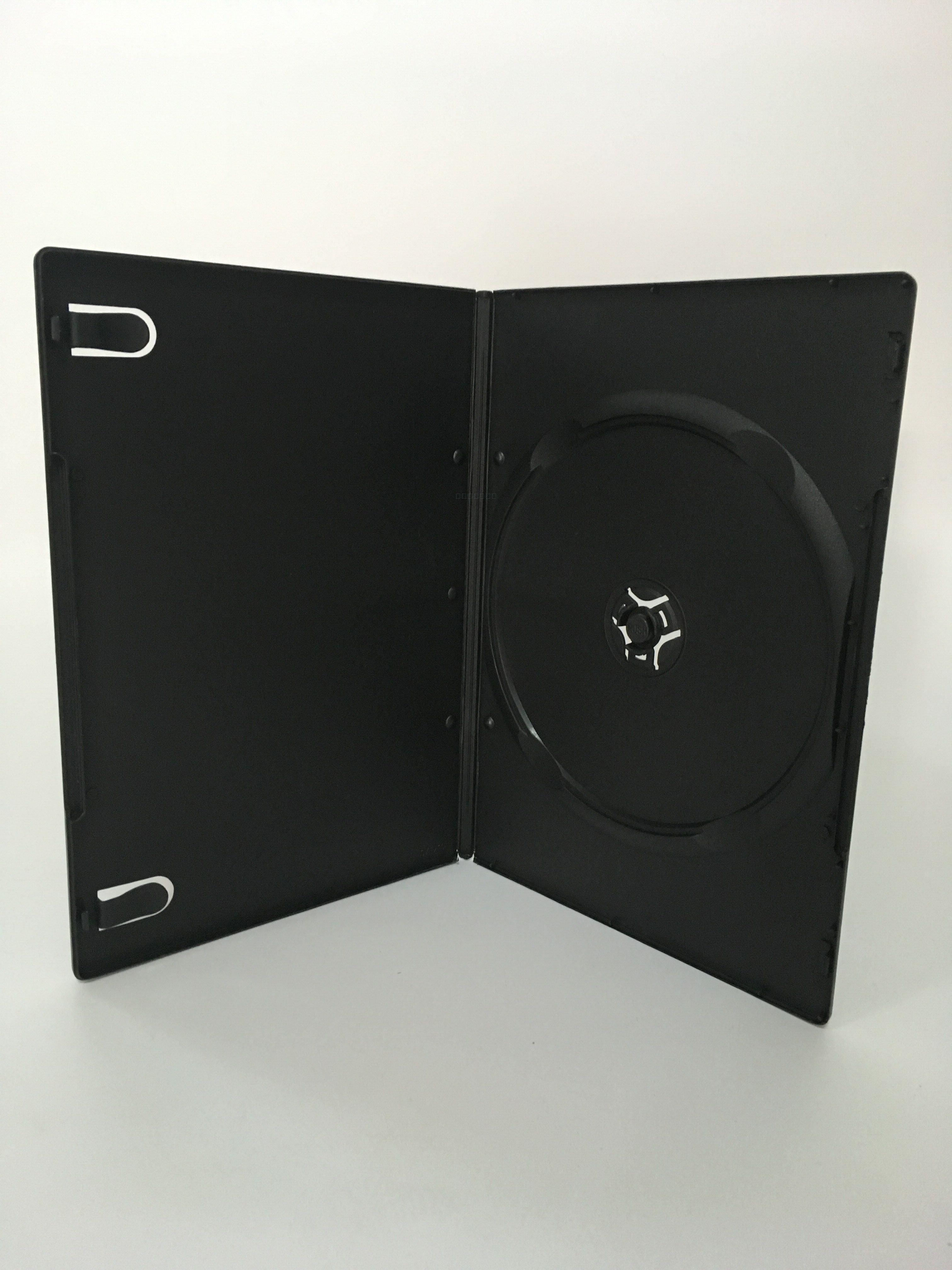 7MM长方形 单碟装黑盒 DVD/CD 光盘盒 可插封面光碟盒不易碎