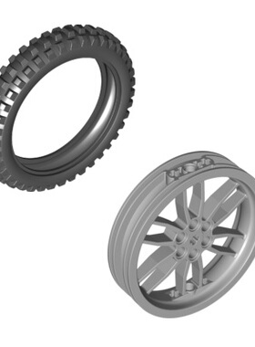 拼装交通积木 100.6*17mm摩托车轮 88517+11957 1套 NO.JHH273