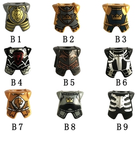 兼容乐高第三方人仔配件 中世纪古代士兵铠甲盔甲 2587 NO.D039