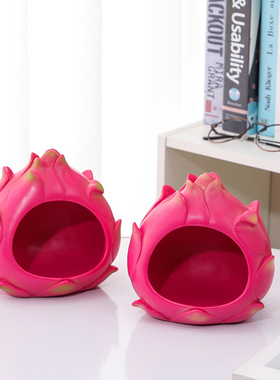 田园风格火龙果入户玄关进门钥匙收纳装饰品摆件乔迁新居礼品家居