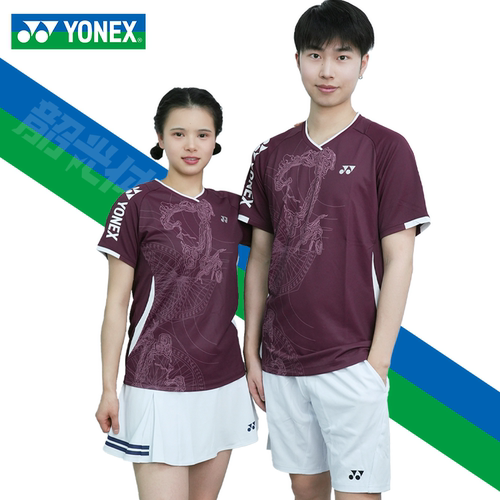 2025新款YONEX尤尼克斯YY羽毛球服运动T恤短袖1102825BCR/2102825