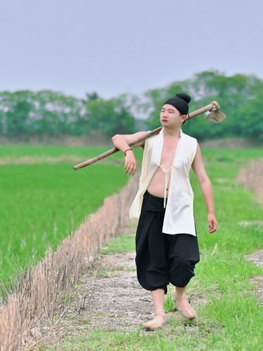 淮边筱竹复原传统汉服百姓背心