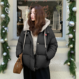 【新款】新标90绒现货撞色连帽羽绒服282-268772-P325-465，女装羽绒服，浙宝282