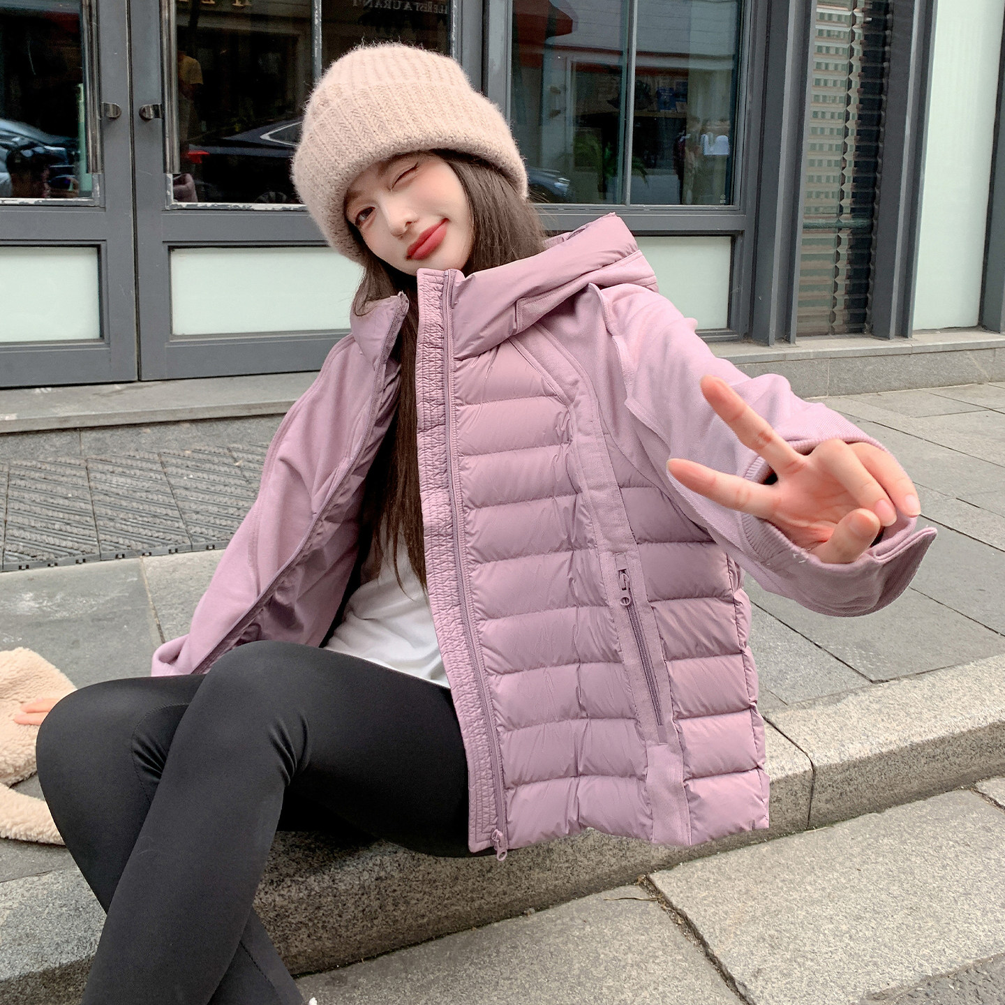 25现货新款新标90白鸭绒假两件羽绒服女282-25083-P270-K415,女装羽绒服,浙宝282
