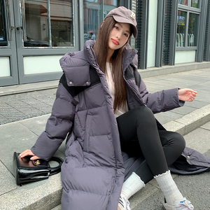 现货90白鸭绒长款面包羽绒服女282-91880-P350-K585图片