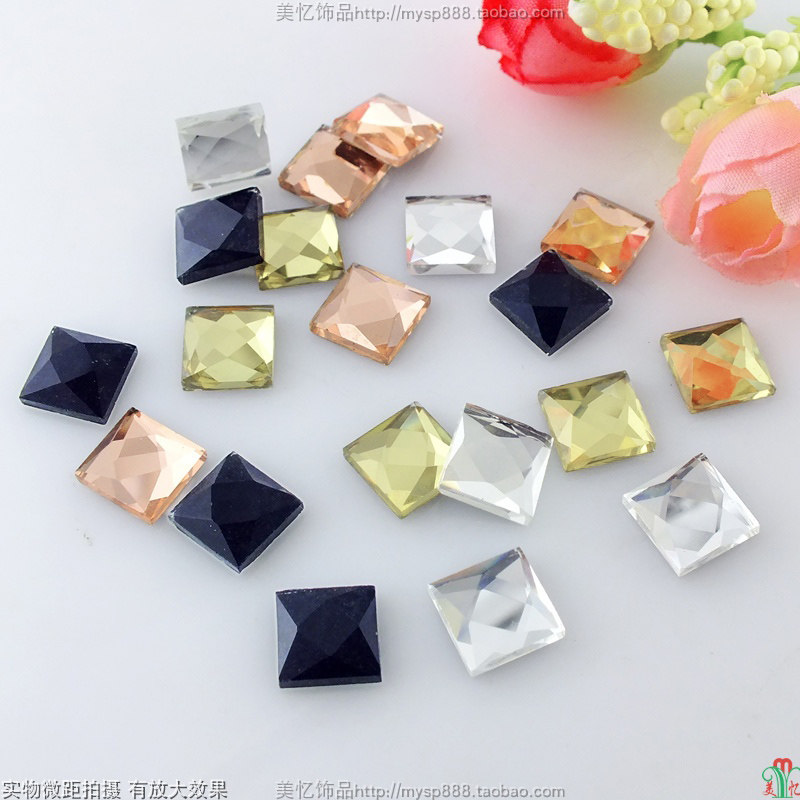 diy正方形平底镜面装饰品贴钻