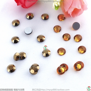 金黄色平底水晶亮钻粘贴在鞋子上的闪钻diy毛衫衣服装饰图案配件