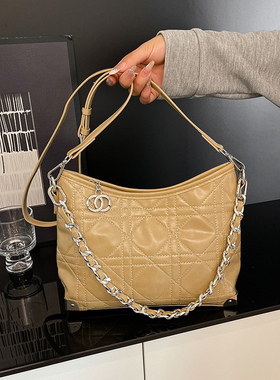 超火小包包女式2025新款小香风菱格链条腋下饺子包百搭单肩斜挎包