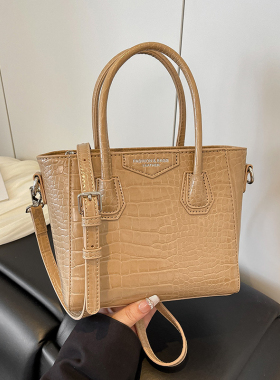 石头纹女包百搭2025新款潮时尚斜挎鳄鱼纹手提单肩复古质感小方包