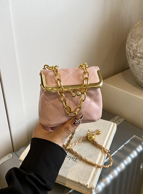 儿童包包韩版洋气女童夹口斜挎包美爆公主配饰包迷你小方包潮