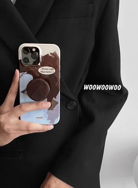 渐变蓝色拿铁支架适用小米civi4pro手机壳软壳14ultra/14/13/12/civi3防摔红米note13pro+/k70/k70e/13c/k60