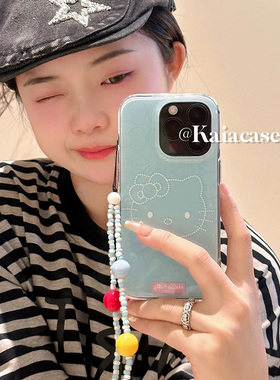 奶蓝色简约HelloKitty适用opporeno14pro手机壳findx8s+女一加13T防摔vivoy500/y50/s30/x100s/苹果17promax
