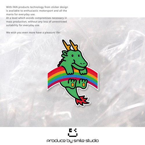 可爱卡通彩虹龙趣味反光车贴个性摩托电动车汽车油箱盖车窗装饰贴