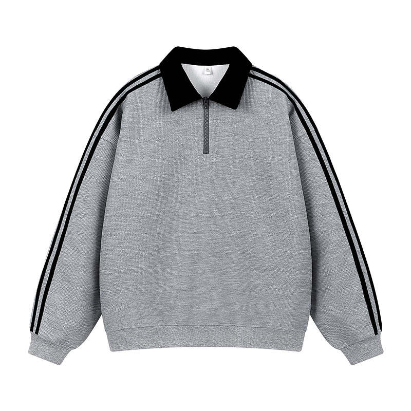 2026新款春秋季男士肌理感设计百搭美透气潮流休闲翻领POLO衫卫衣