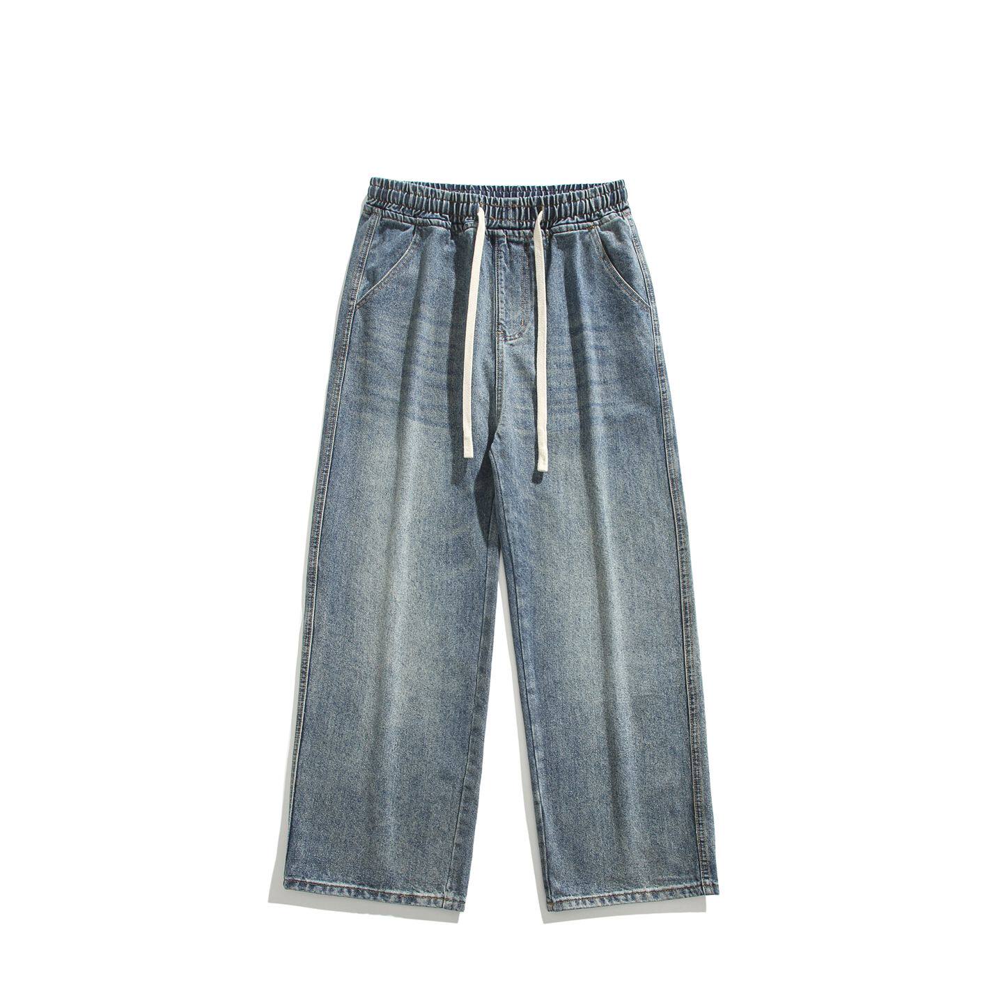 2026春秋款牛仔裤男士春款直筒休闲男生潮牌百搭潮流高街蓝色长裤