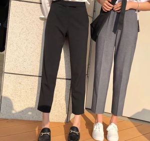 WUZHI 正品百搭休闲西装裤 洋气干练显瘦高腰九分烟筒裤女潮76018