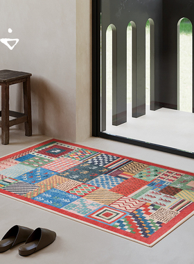 寻由复古民族风入户地垫圣诞高级感进门耐脏防滑家用大门玄关脚垫