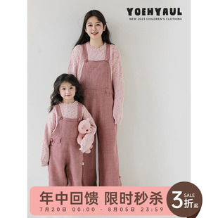 俏皮罗纹收口慵懒风宽松上衣潮 幼悠女童棉纱针织亲子毛衣秋冬时尚