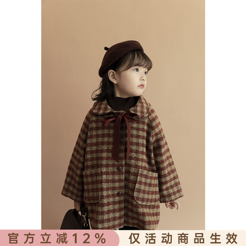 幼悠新款儿童装加厚保暖呢大衣
