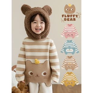 幼悠童装女童毛衣2025新款女孩冬季儿童洋气厚实保暖针织衫冬装潮