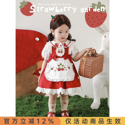 女童可爱休闲衬衫连衣裙