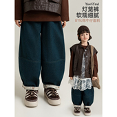 简约百搭儿童灯笼裤 幼悠女童2026春季 时尚 复古宽松显瘦牛仔裤 新款