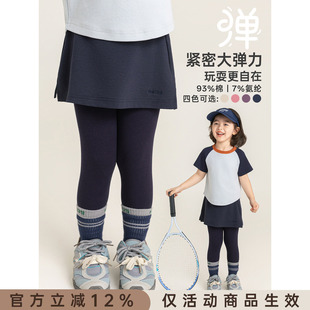幼悠女童打底裤夏季新款假两件运动裙裤轻薄高弹防走光儿童裤子潮