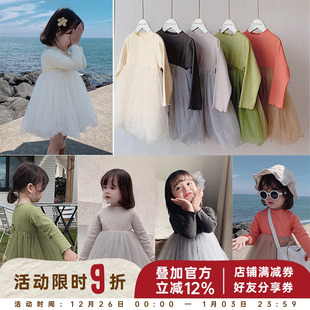 幼悠童装 儿童公主蓬蓬裙小宝宝网纱连衣裙子 女童洋气春秋2025新款