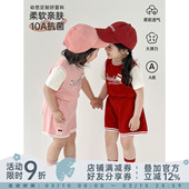 宽松短裤 幼悠女童篮球宝贝假两件运动套装 气可爱字母短袖 元 潮 夏季