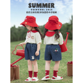 子 甜美可爱清凉舒爽休闲裤 幼悠女童萌趣小兔玩偶牛仔短裤 2025夏季