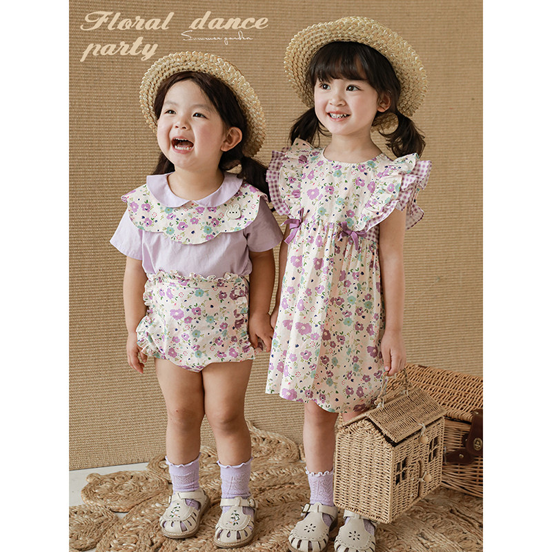 幼悠女童多色碎花裙2025夏季宝宝甜美宽松花边衬衣短裤套装连衣裙,童装/婴儿装/亲子装,衬衫,淘宝优惠券,粉丝福利购,淘宝优惠卷