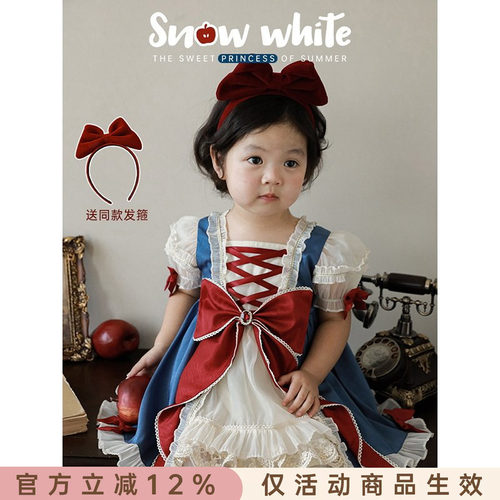 幼悠女童夏季洛丽塔蝴蝶结连衣裙