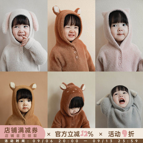 幼悠新款加加厚连帽卡通风宝宝