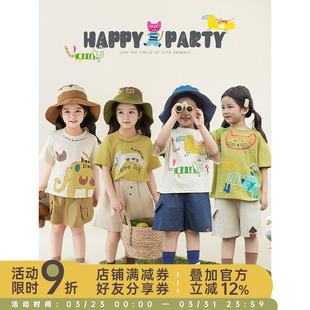 童趣可爱清爽吸湿宽松休闲短袖 印花T恤2025夏季 女童卡通数码 幼悠