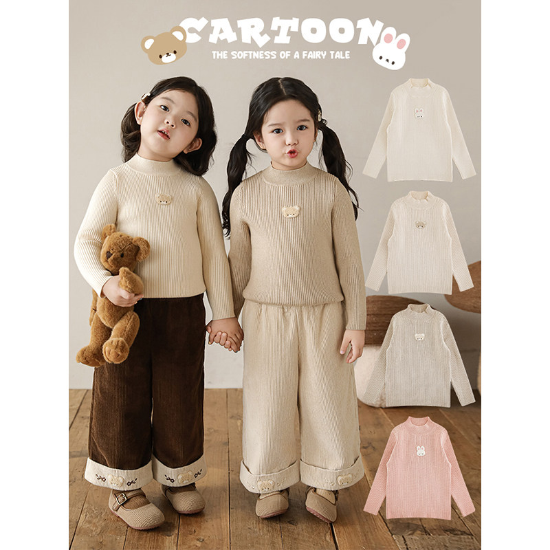 幼悠女童高领修身打底衫修身款冬季弹软亲肤毛绒绣花贴标休闲上衣,童装/婴儿装/亲子装,毛衣/针织衫,淘宝优惠券,粉丝福利购,淘宝优惠卷