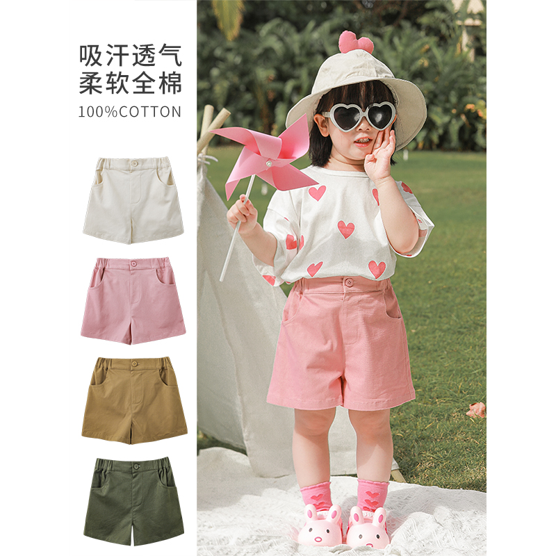幼悠女童日系工装短裤2022夏季