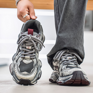 网面透气潮流做旧厚底休闲运动老爹潮鞋 夏季 2025新款 莆田男鞋
