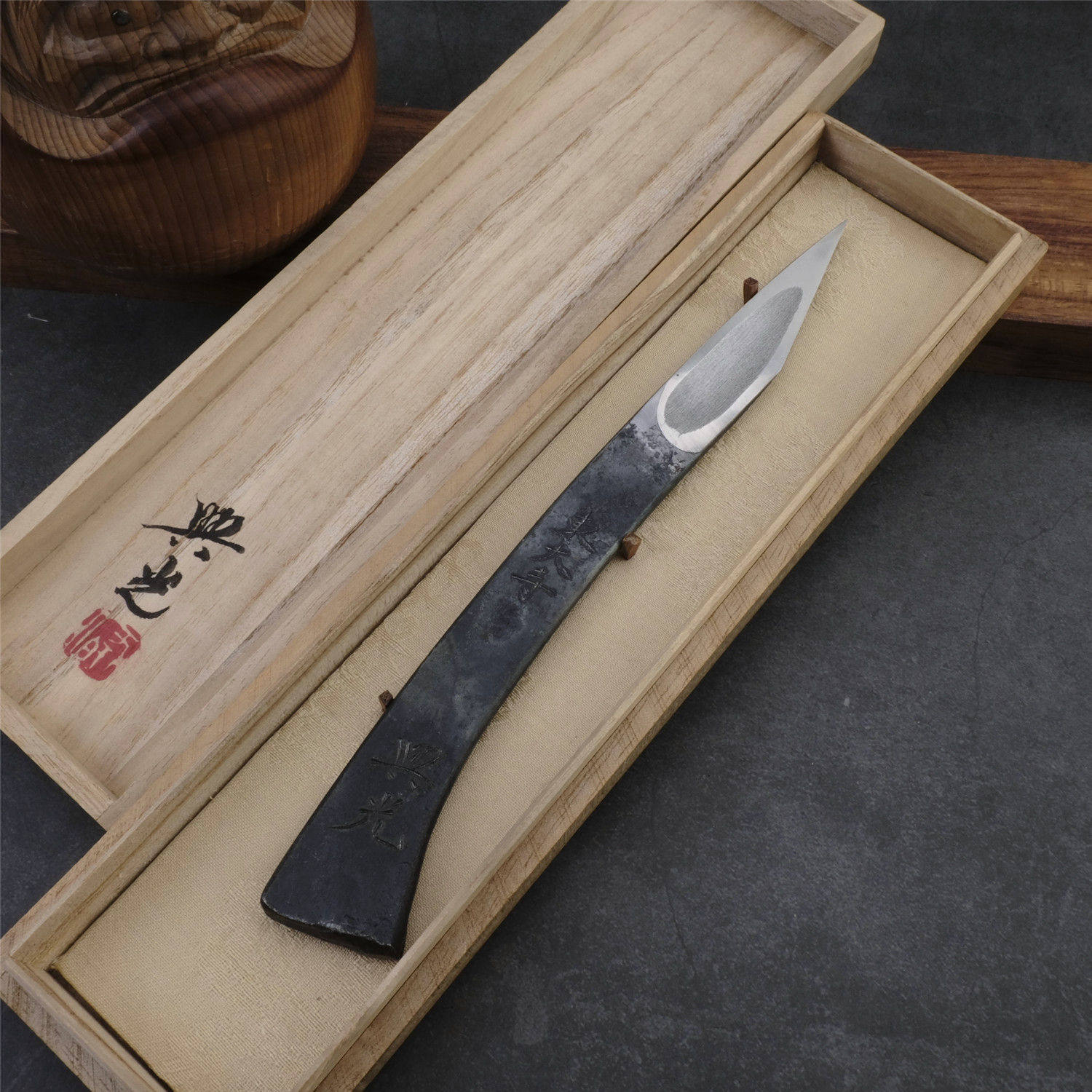 兴光白鹰幸伯作切出小刀晋弘印东大寺和钉打木工雕刻刀嫁接斜口刀