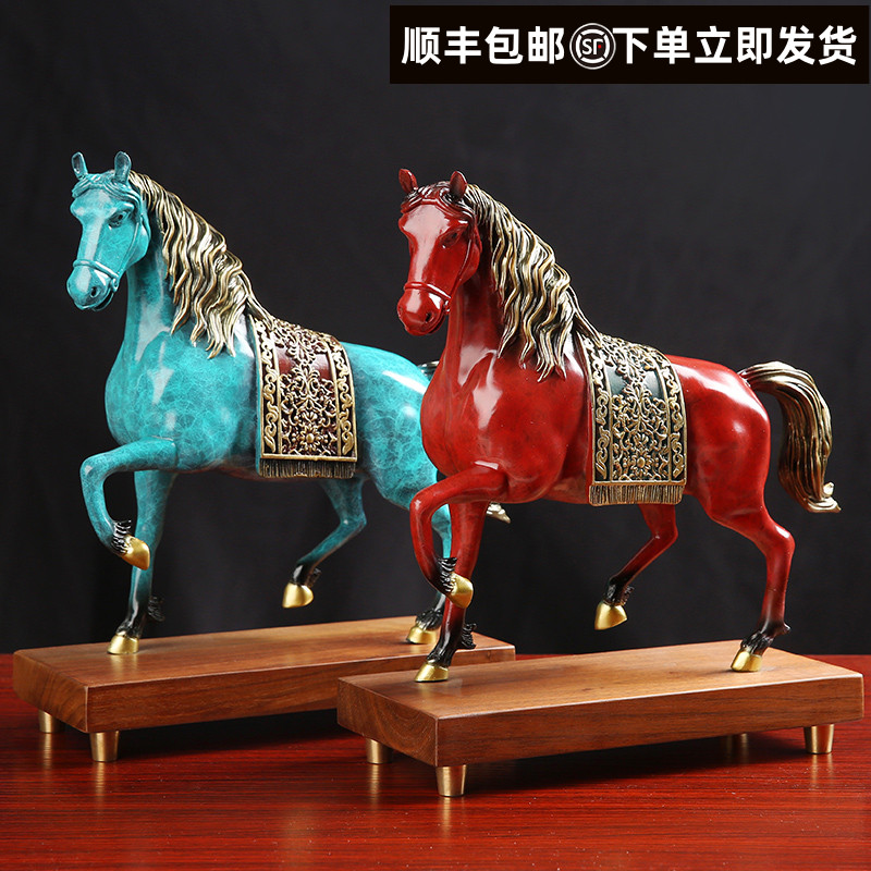 铜一家铜摆件安达卢西亚马客厅玄关桌开业礼品新中式新品摆件