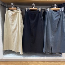 女装弹力窄身裙水洗半身裙显瘦百搭E476456/476455/476457/476454