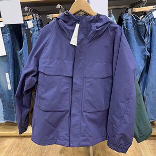 日单男装女装防风登山服连帽宽松防水工装外套夹克户外休闲482213