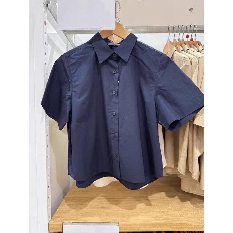 thumbnail for Japanese 2025 Women's Cotton Short Shirt Short Sleeve Shirt Casual Top 25 Spring Summer New 475754 475672